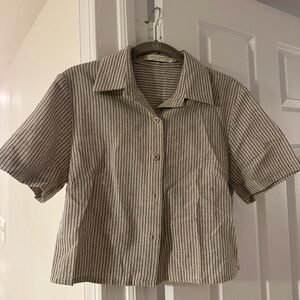 7115 by Szeki Striped Short Sleeves Cropped - SS24 - Light Stripes - Small